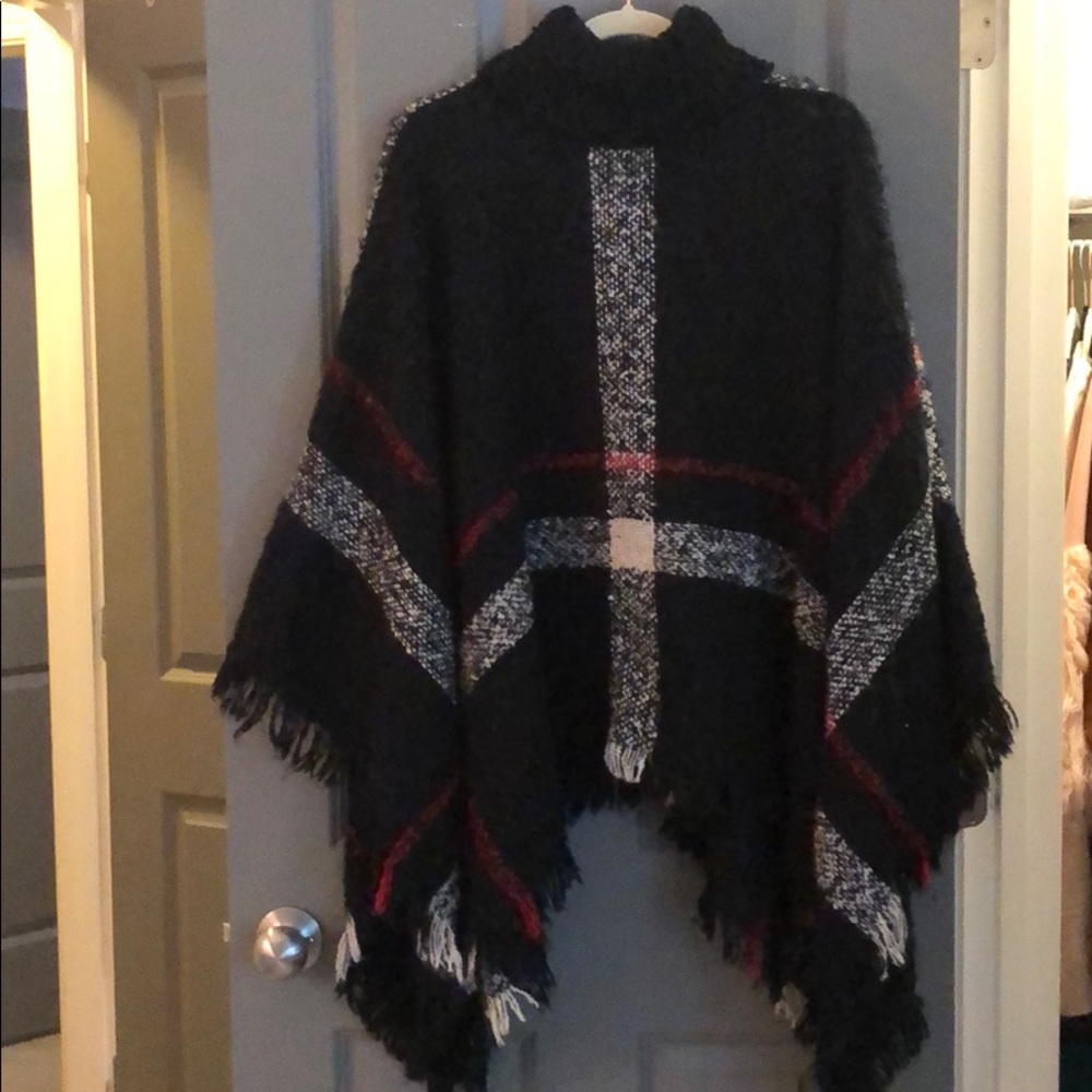 Black Turtleneck Poncho